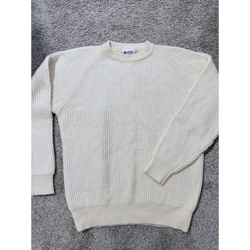 Vintage Albanes Pietro Albanes Ivory Wool Ribbed Sweater Medium 134